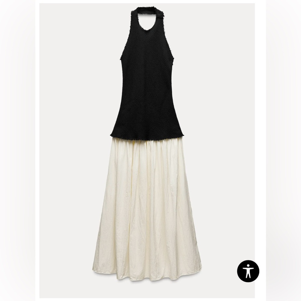 NWT ZARA COMBINED HALTER DRESS W COLLECTION Size Large